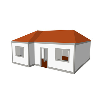 house海报模板_C4D房子3D模型PNG