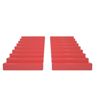 C4D立体质感红桔色台阶楼梯免抠图元素