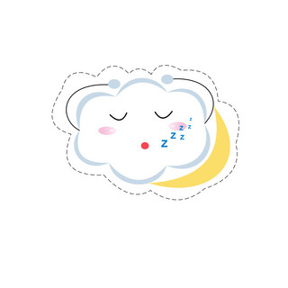 原创白云元素之卡通可爱天气表情包云朵