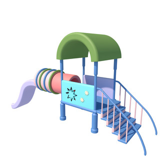 儿童玩具玩具海报模板_卡通儿童乐园滑滑梯