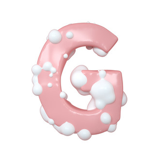 C4D粉嫩奶油蛋糕立体字母G元素