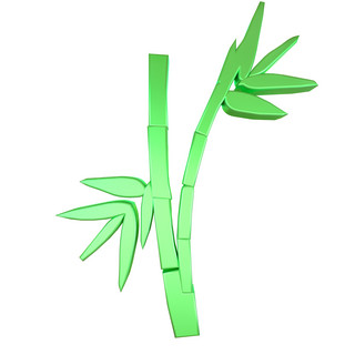 竹子海报模板_C4D绿色立体竹子