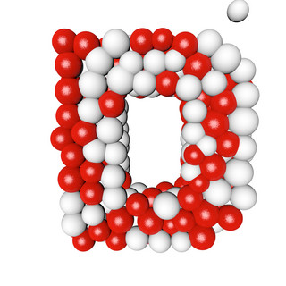 C4D创意小球立体字母D