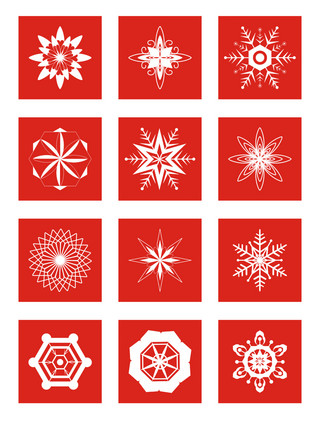 矢量花纹海报模板_冬天白色雪花圣诞节矢量图