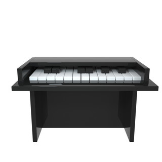 C4D仿真立体质感黑白色一台钢琴元素