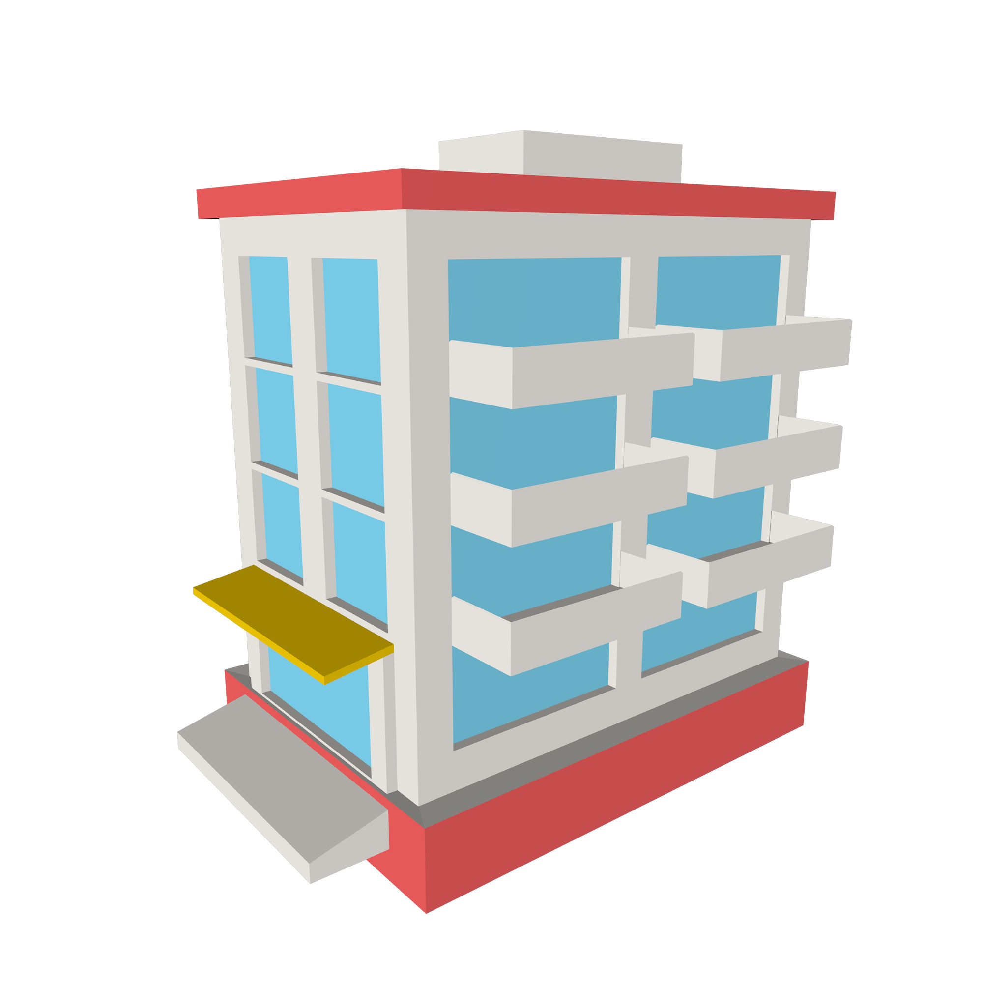 C4D房子3D模型PNG图片