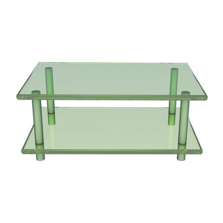 桌子海报模板_方形的绿色玻璃桌子