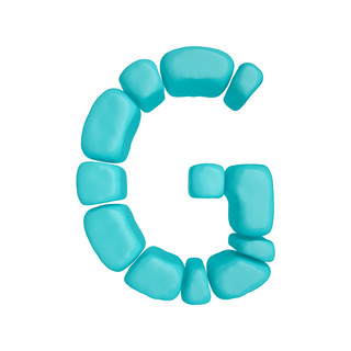 C4D柔体泡沫立体字母G元素