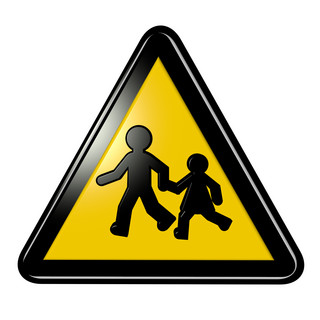 路标海报模板_交通安全类标识注意行人立体C4D路标