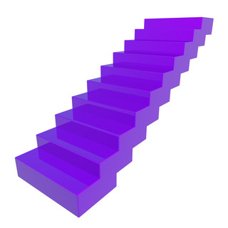 台阶海报模板_紫色错位仿真立体C4D台阶