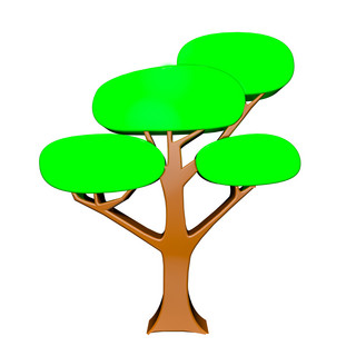绿色树木环保海报模板_C4D立体绿色树木