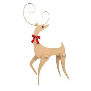 鹿圣诞海报模板_圣诞节扁平木质驯鹿