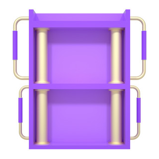 C4D紫金色立体电商促销展台框圆柱框