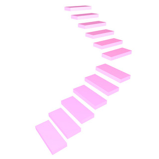 C4D立体柔色粉色台阶