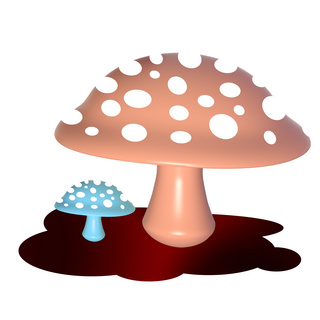 小插画植物海报模板_植物卡通小清新蘑菇