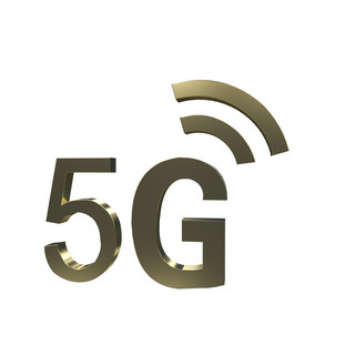 引领时代海报模板_C4D立体字5G时代金色字WiFi