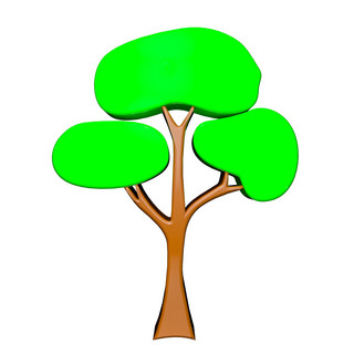 C4D立体绿色树木