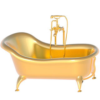 3D创意家装黄金浴缸