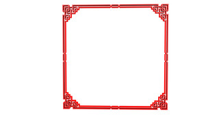 红色新年喜庆边框海报模板_C4D春节红色中国风边框