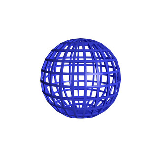 蓝色镂空海报模板_C4D创意立体蓝色镂空球