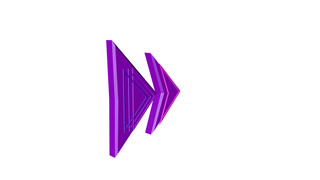 手绘紫色C4D双燕尾指示箭头