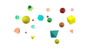 四边形图形海报模板_C4D立体悬浮几何素材免费下载