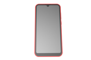 苹果手机模型海报模板_红色3d全面屏手机