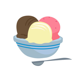 三色海报模板_可商用手绘矢量三色冰淇淋食物素材