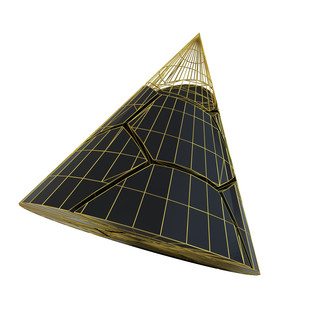 3d立体简约霸气黑金三角锥陨石几何图形