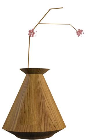 3d立体日式木头文艺花瓶