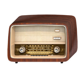 收音机海报模板_木质复古收音机