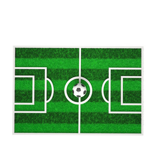 足球场海报模板_3D绿色草地足球场