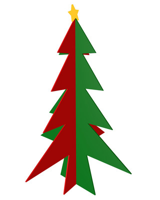 红绿圣诞树矢量图