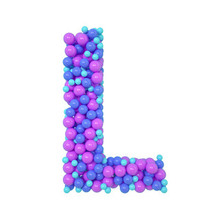 C4D气球立体字母L元素