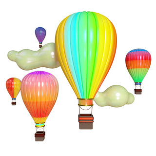 一群小朋友海报模板_五四年彩色热气球电商设计气球