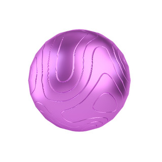 紫色立体圆球海报模板_紫色金属质感纹理圆球装饰