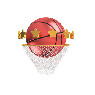 红色篮球装饰图案