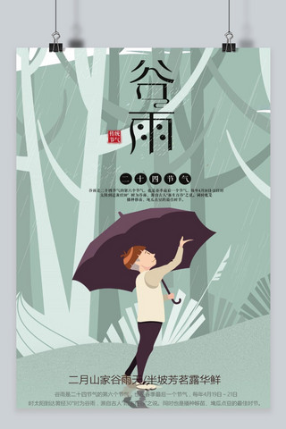 谷雨天气海报设计
