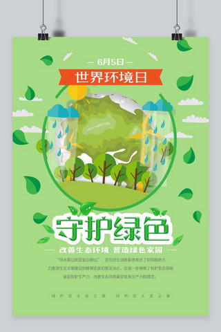 创意世界环境日海报模板_千库原创 世界环境日公益环保海报