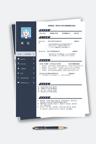 大气财务会计或行政助理相关岗位个人简历模板