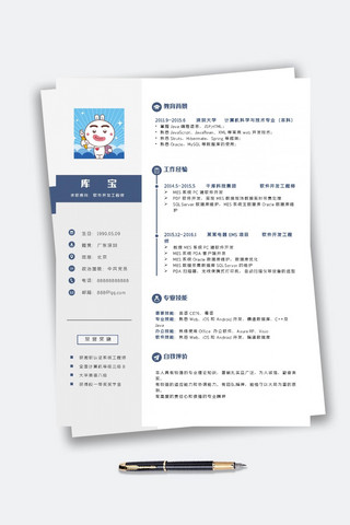 简历简历海报模板_大气软件开发工程师个人简历模板