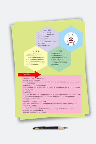 简历it海报模板_嫩绿蜂巢电脑it行业简历模板