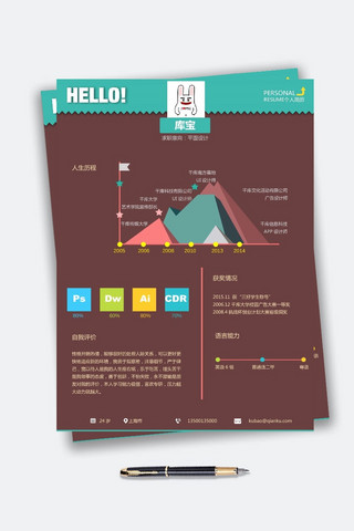 广告行业求职简历海报模板_个性创意大学生应届生平面设计通用求职简历