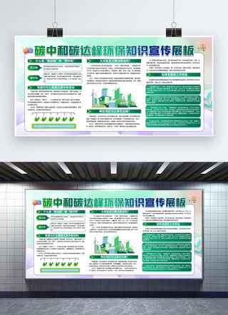 时代发展海报模板_碳中和碳达峰绿色简约展板