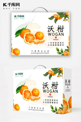中秋节橘子橙色白色小清新包装
