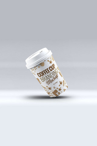 纸杯海报模板_咖啡杯包装展示白色简约精品样机