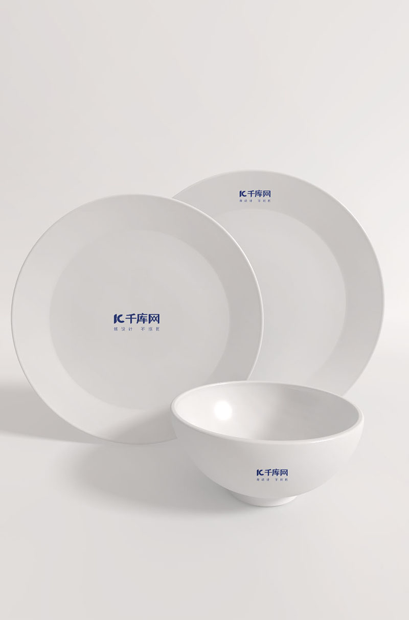 餐具展示白色个性简洁样机图片