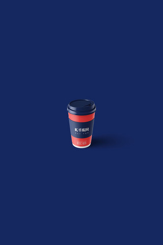 咖啡杯包装展示蓝色精品样机