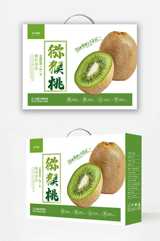 猕猴桃水果绿色简洁大气礼盒