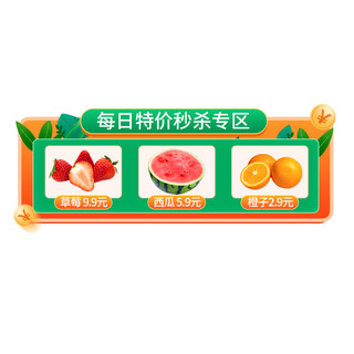 水果秒杀草莓 西瓜 橙色 绿色简约胶囊